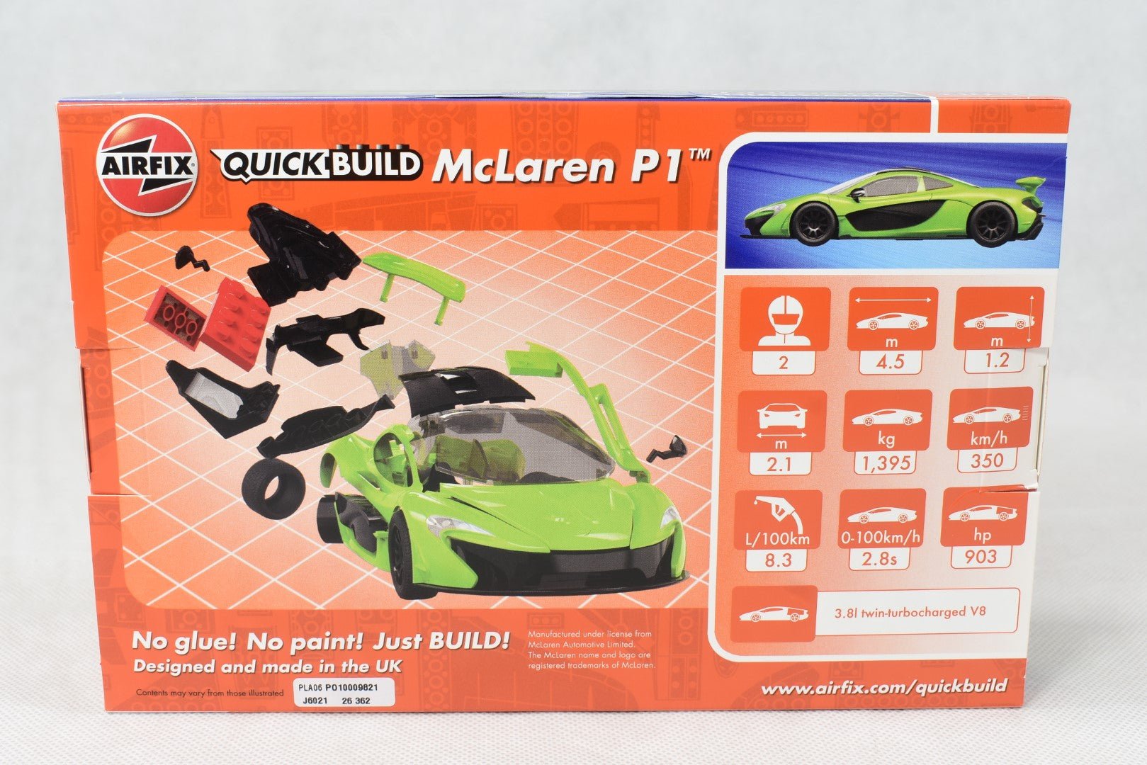 Airfix Quick Build Mclaren P1 back