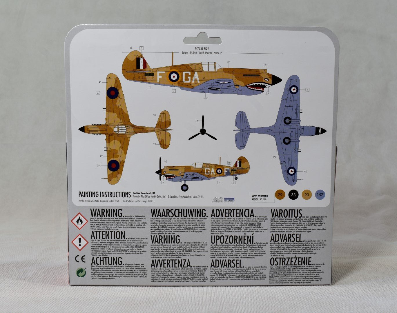 Airfix Curtiss Tomahawk IIB 1/72 Starter Set box