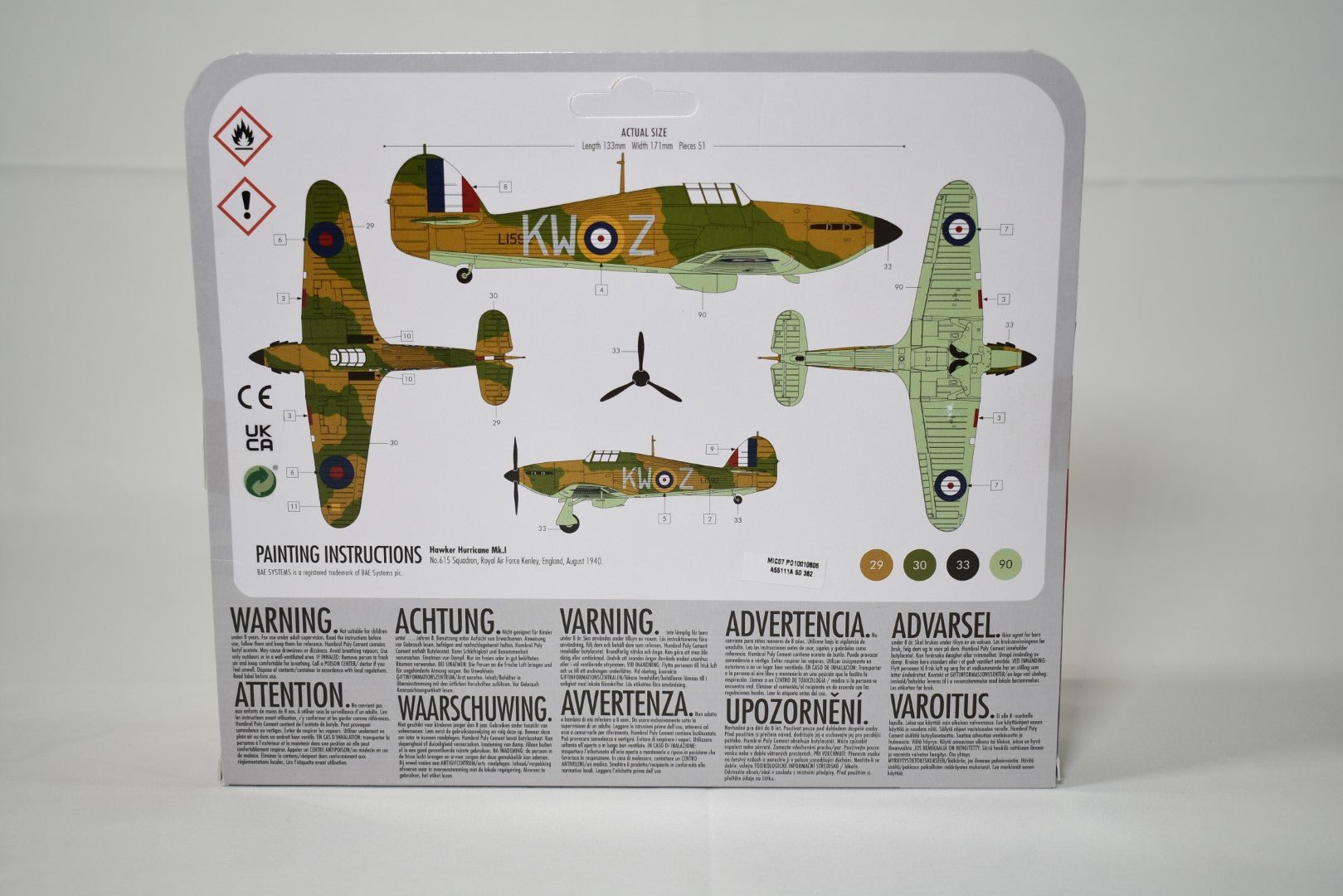 Airfix Hawker Hurricane MK.I Starter Set box