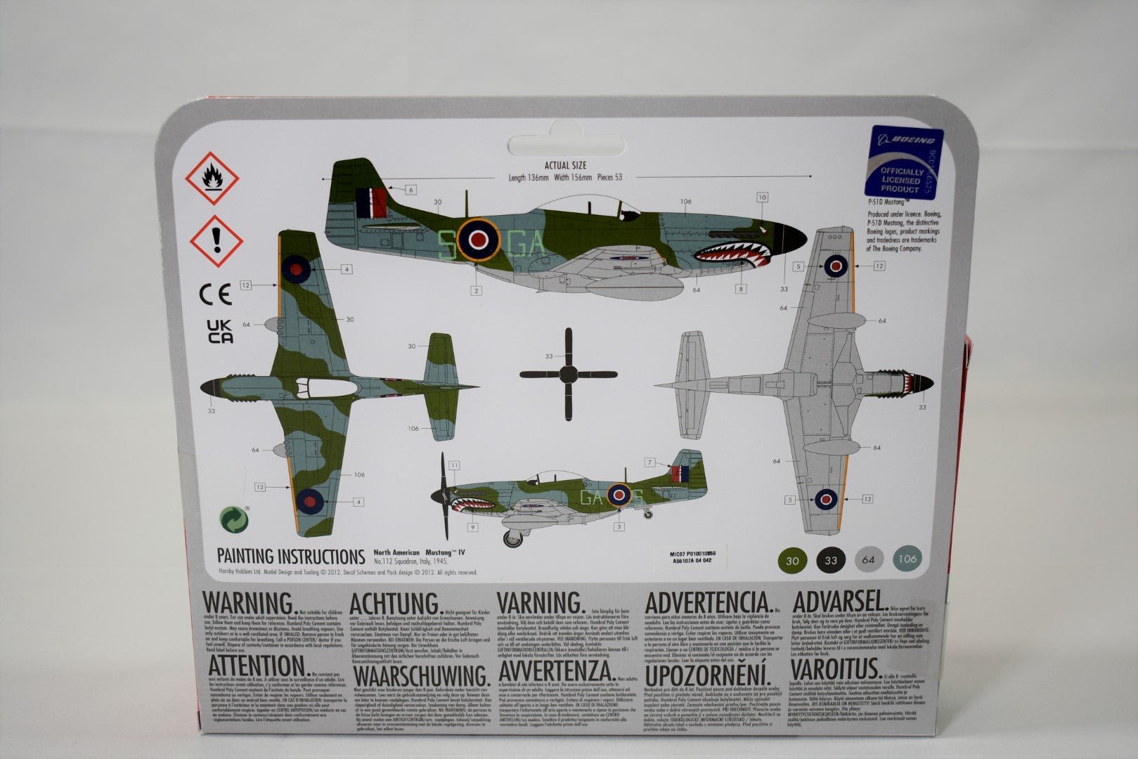 Airfix North American Mustang IV 1/72 Starter Set box