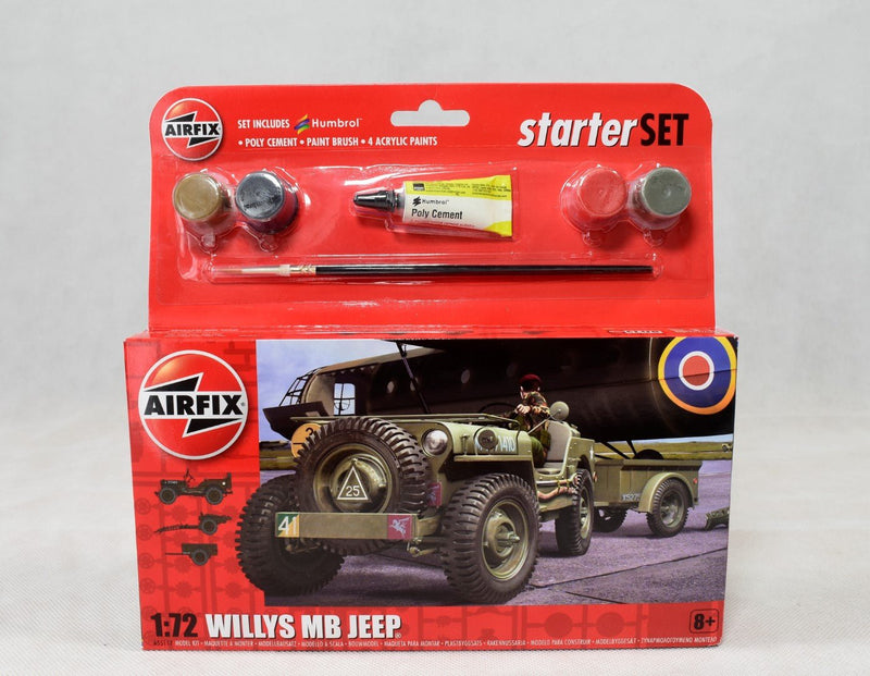 Airfix Willys MB Jeep 1/72 Starter Set Model