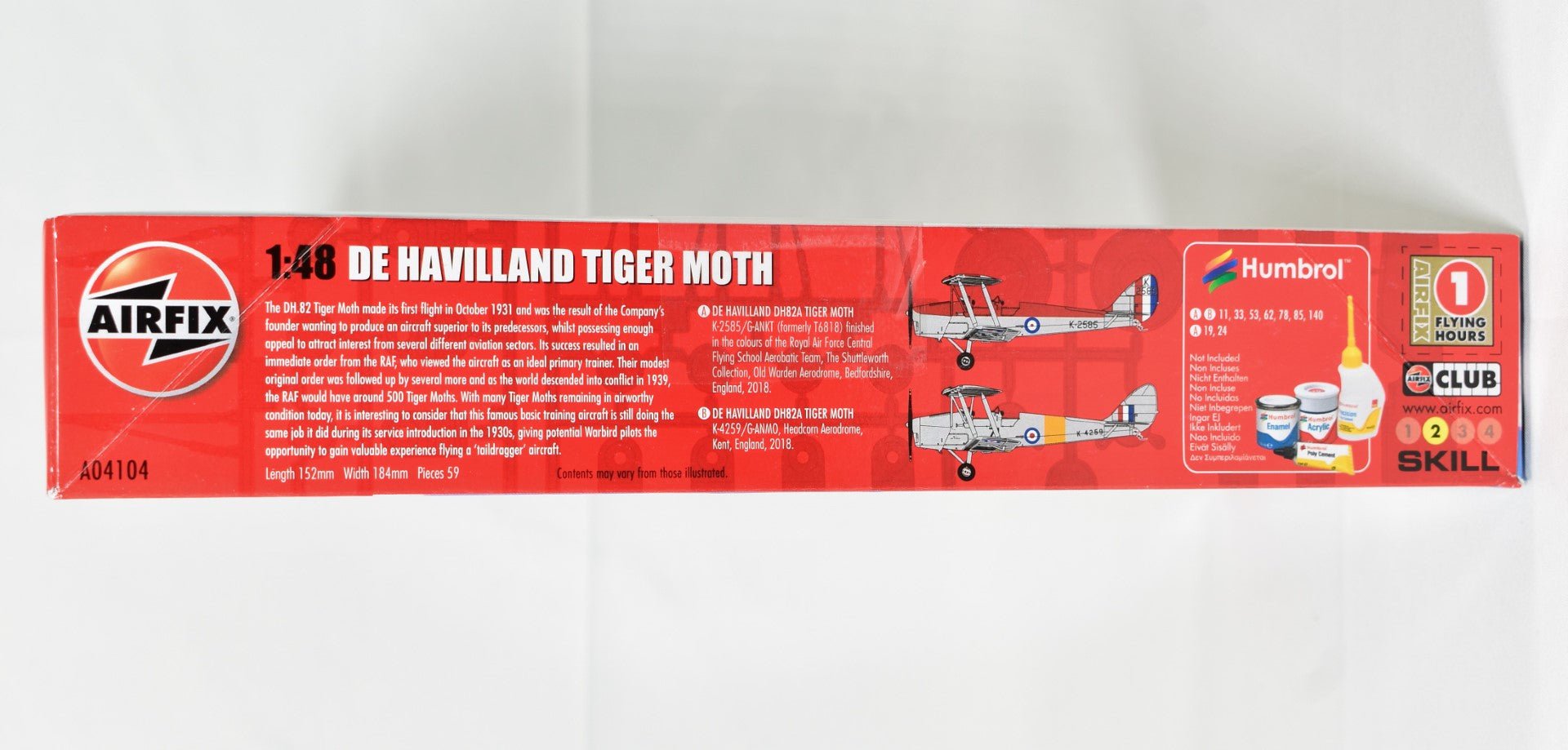 Airfix De Havilland Tiger Moth 1/48 Model box