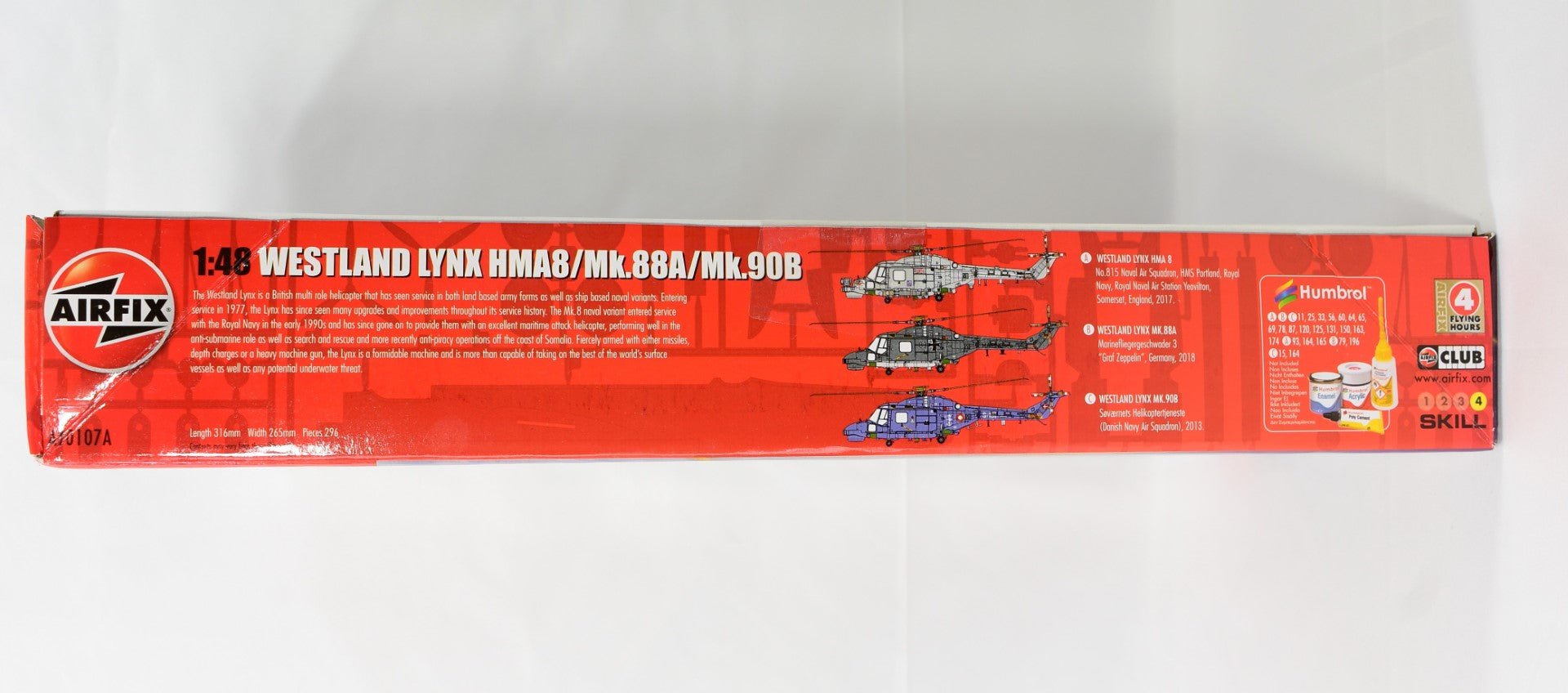 Airfix Westland Lynx HMA8 1/48 scale Helicopter model kit box side