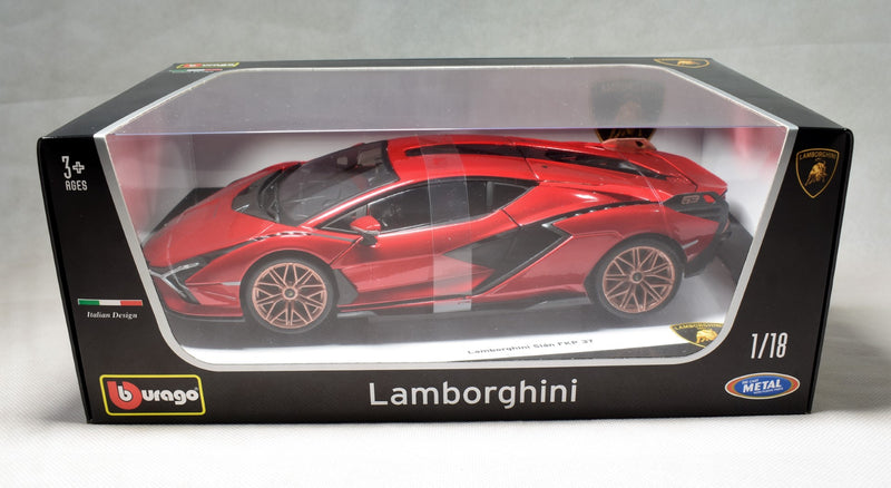Bburago Lamborghini Sian Red 1/18 Diecast