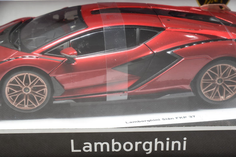 Bburago Lamborghini Sian Red 1/18 Diecast side