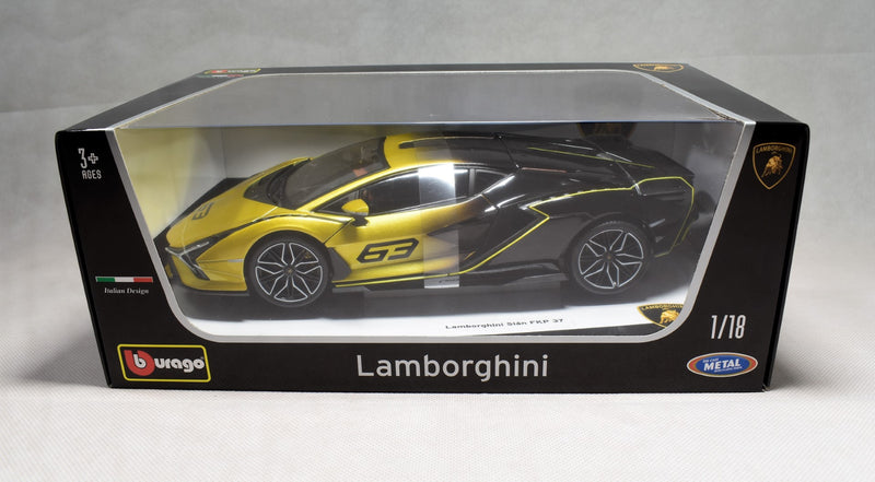 Bburago Lamborghini Sian Yellow 1/18 Diecast