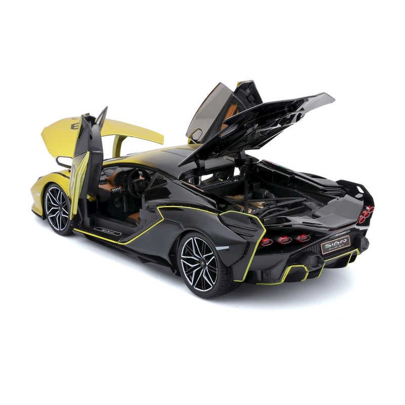 Bburago Lamborghini Sian Yellow 1/18 Diecast engine