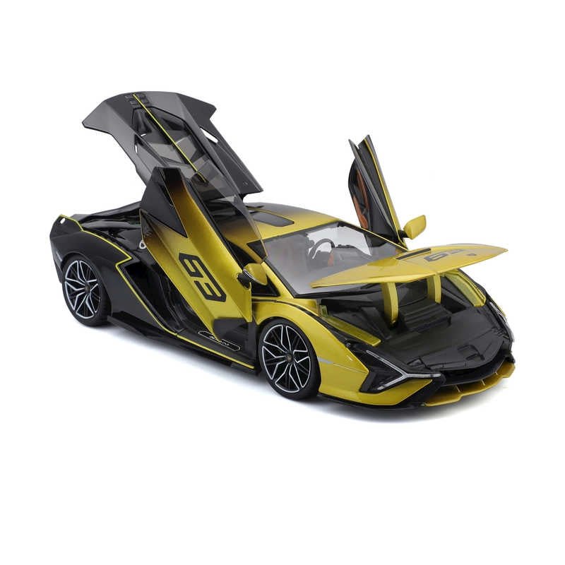 Bburago Lamborghini Sian Yellow 1/18 Diecast front