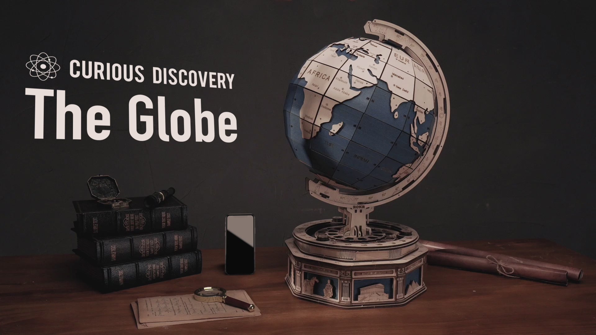 Rokr The Globe Wooden Model Kit ST002 video