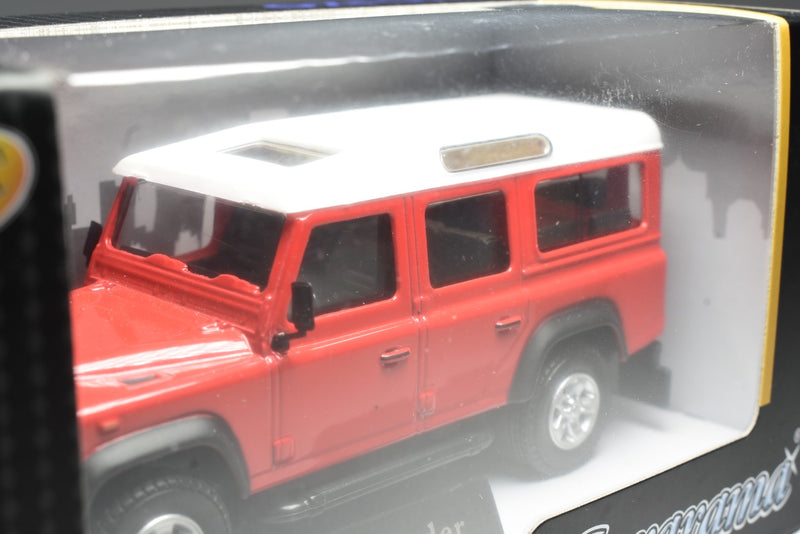 Cararama Land Rover Defender 1/43 Scale diecast model red close up