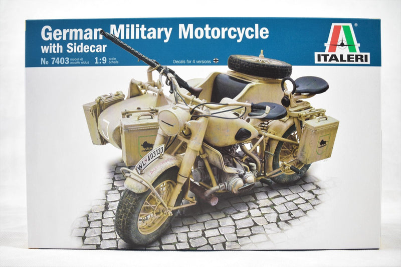 Italeri German Military Motorcycle with Sidecar 1/9 Model
