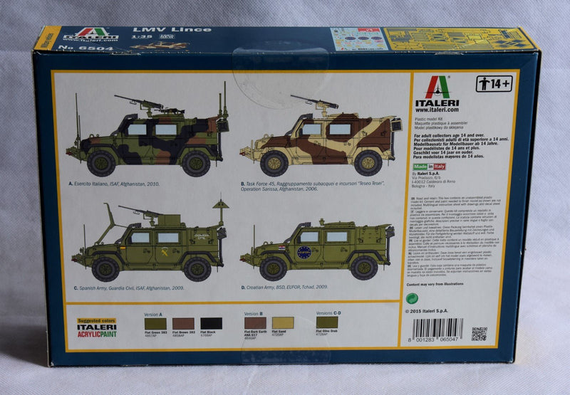 Italeri LMV Lince military vehicle 1:35 scale model kit box