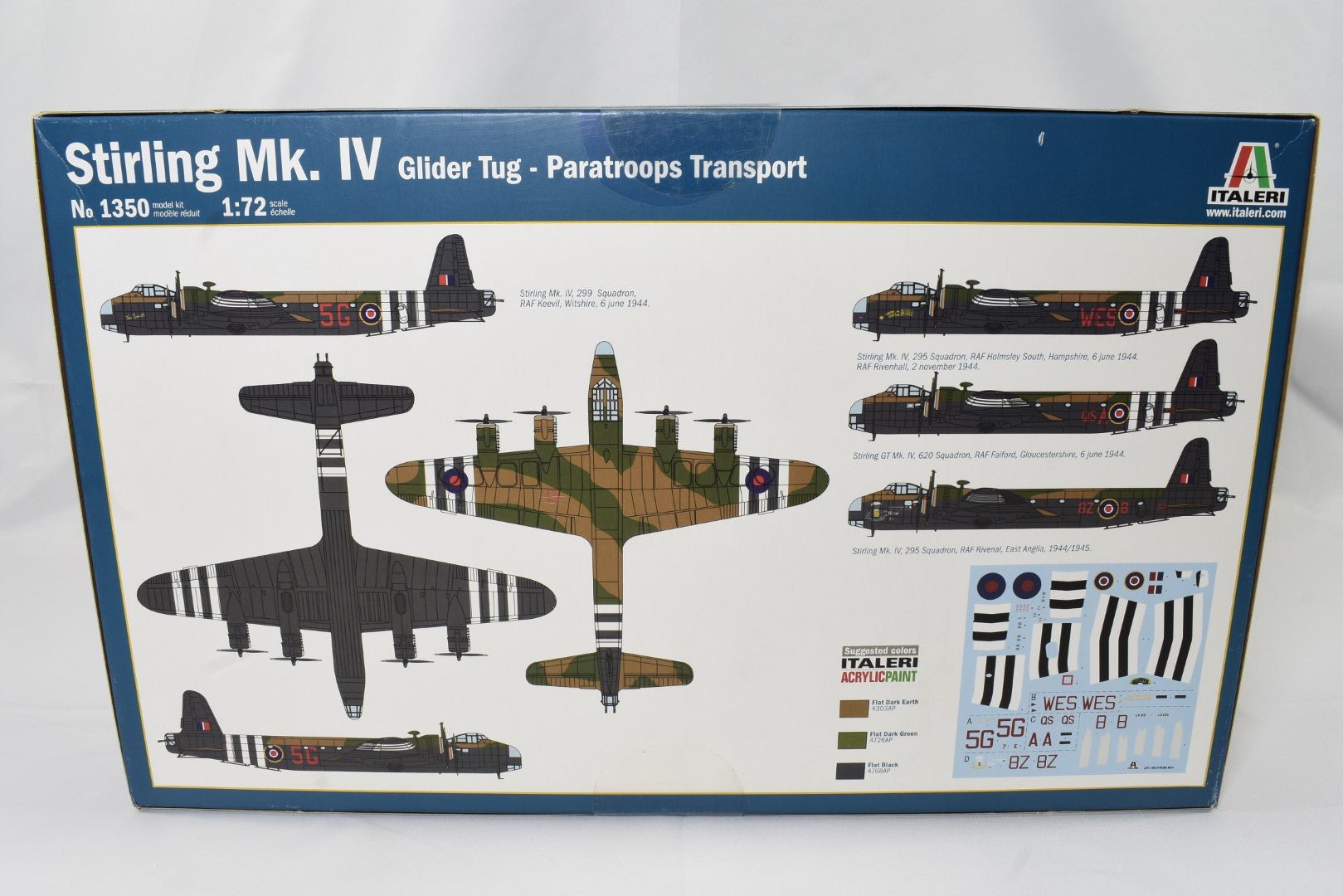 Italeri Stirling MK.IV Glider Tug Paratroops Transport D-Day 1/72 Model Kit back