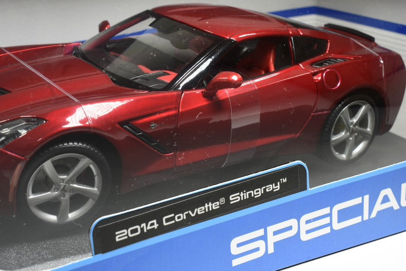 Maisto 1/18 Corvette Stingray 2014 Red Diecast model side