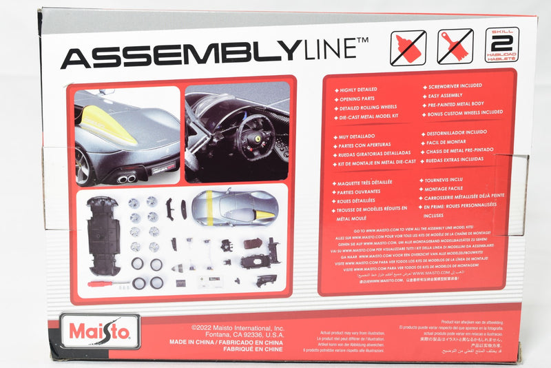 Maisto Assembly Line Ferrari Monza 1/24 scale diecast model kit back