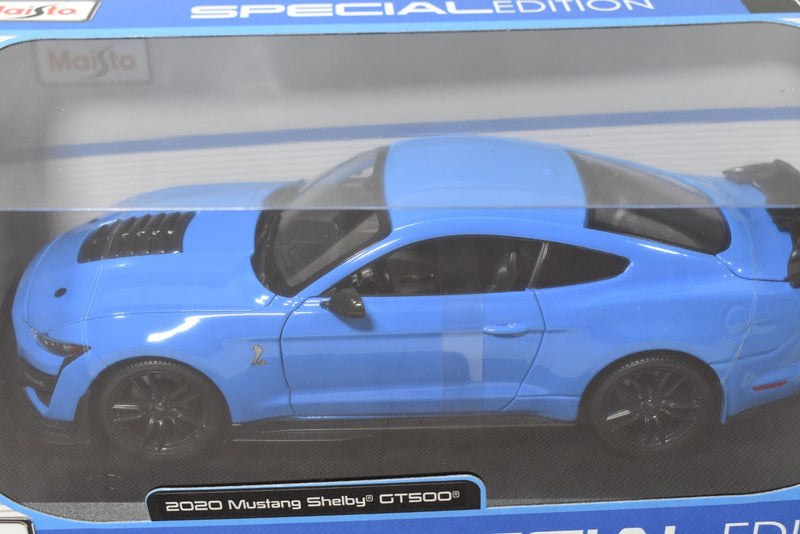 Maisto 1/18 2020 Mustang Shelby GT500 Diecast Model Light Blue side