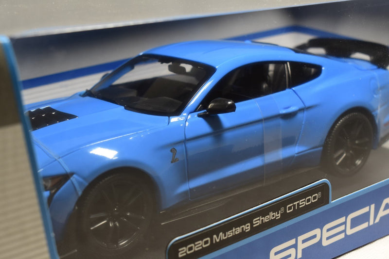 Maisto 1/18 2020 Mustang Shelby GT500 Diecast Model Light Blue front