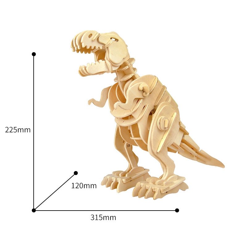 Rokr Walking T-Rex Dinosaur Wooden Puzzle model kit D210 dimensions