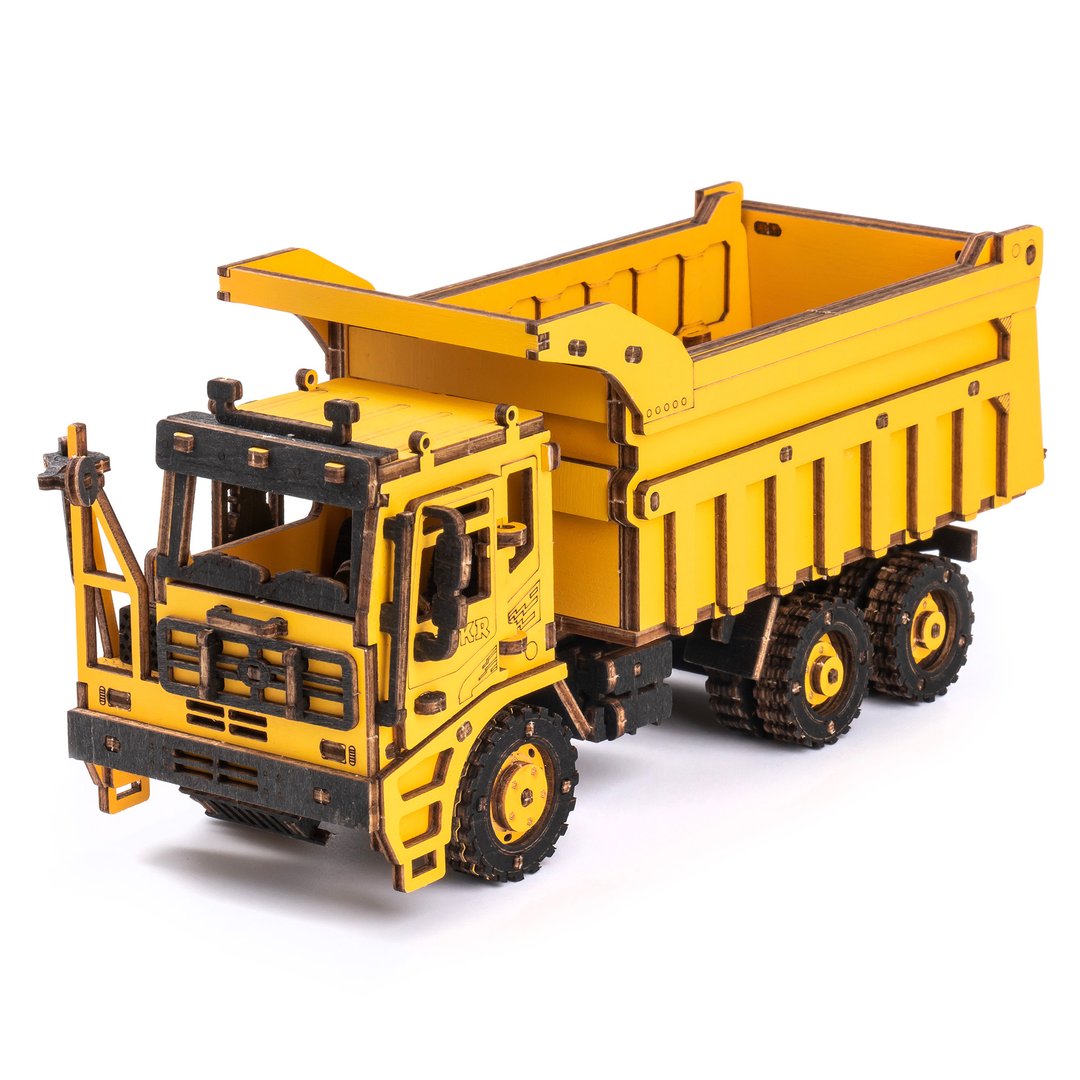 Rokr Dump Truck Wooden Model Kit TG603K