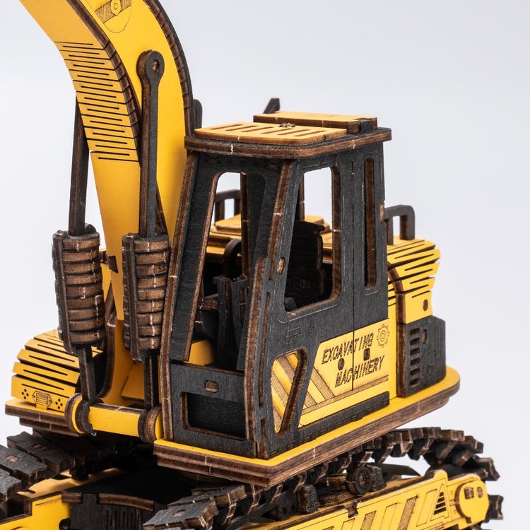 Rokr Excavator Wooden Model Kit TG508K cab