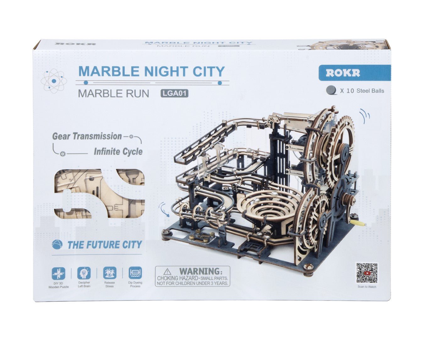 Rokr Marble Night City Wooden Puzzle model kit LGA01 box