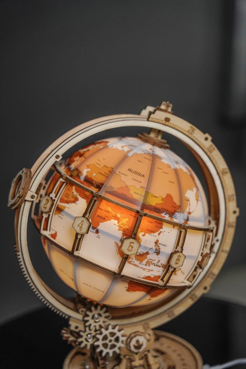 Rokr Luminous Globe Wooden Puzzle model kit ST003 light