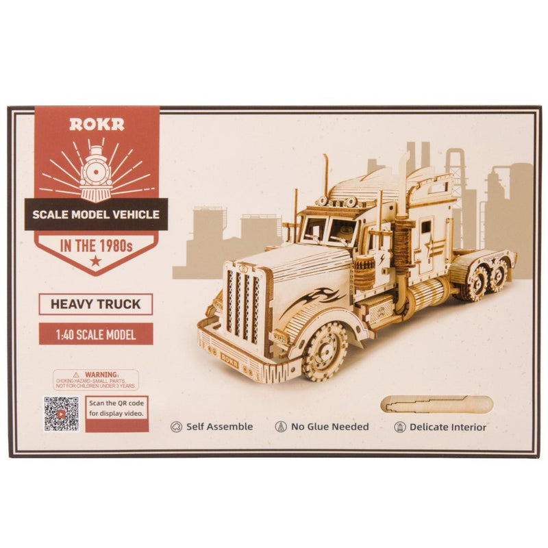Rokr Heavy Truck Wooden Puzzle model kit MC502 box