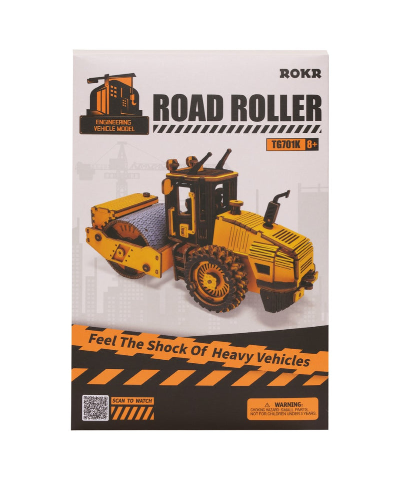 Rokr Road Roller Wooden Model Kit TG701K box