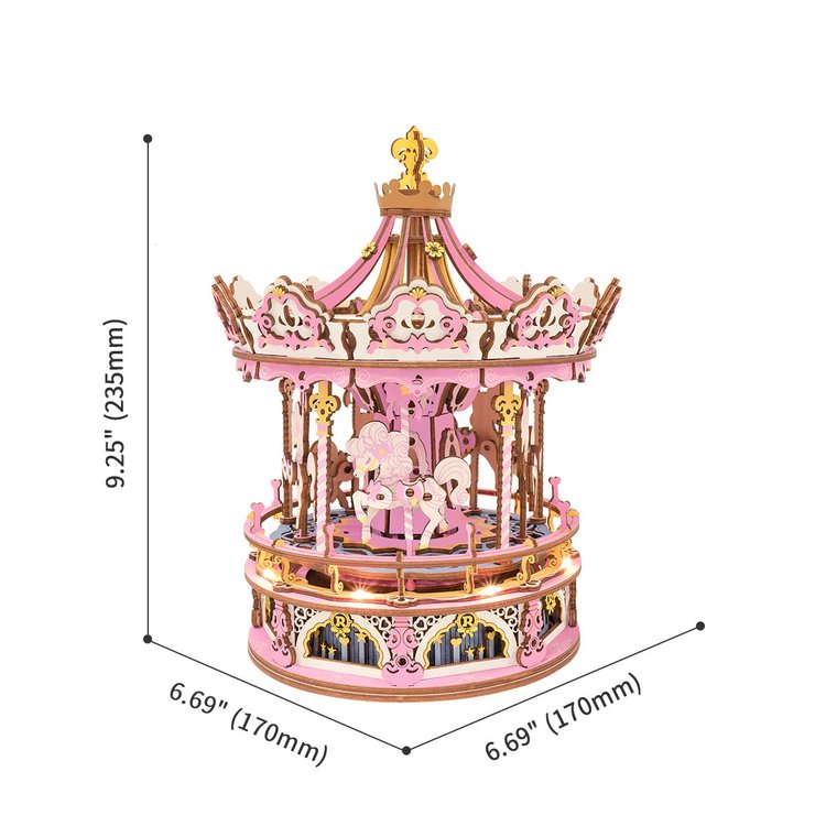 Rokr Romantic Carousel Dream Version Music Box dimensions