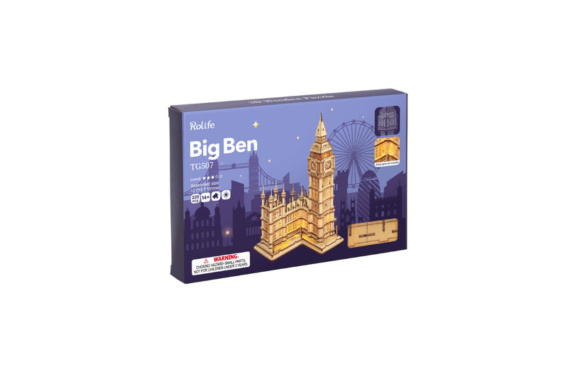 Rolife Big Ben Wooden Model Kit TG507 box