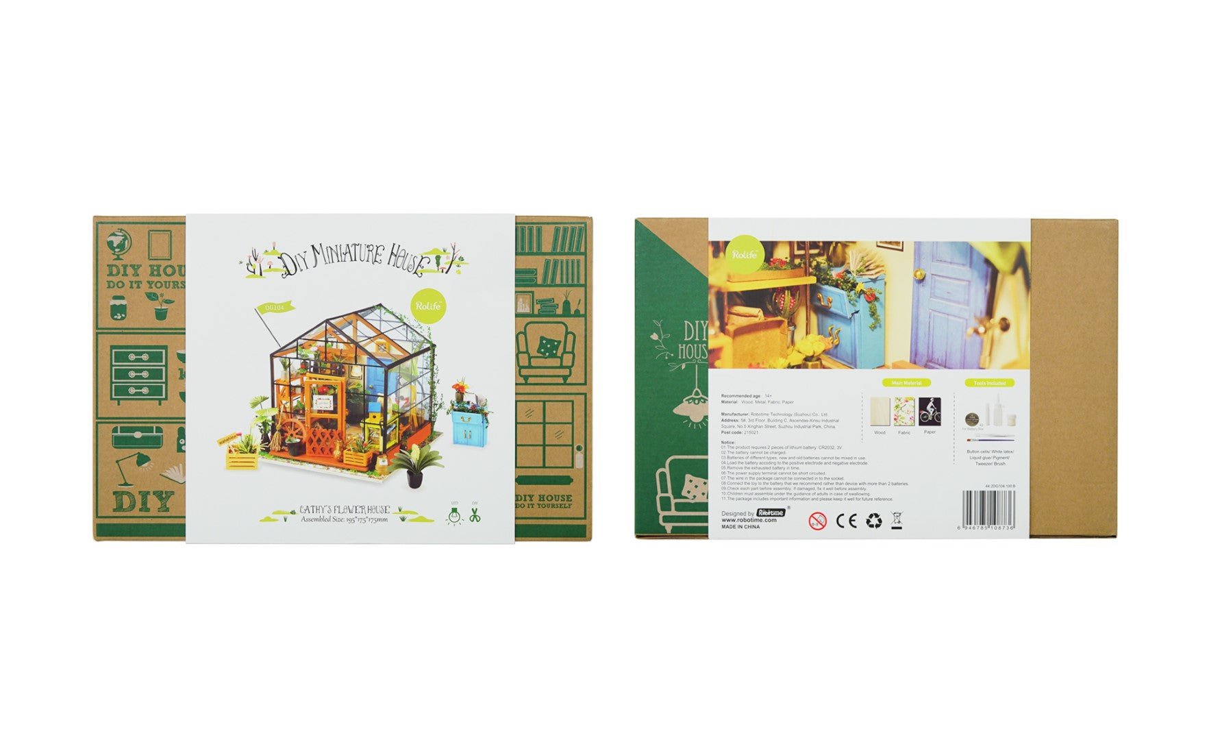 Rolife DIY House Cathy's Flower House model kit DG104 packaging