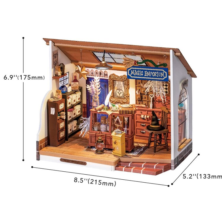 Rolife DIY Minature House  Kiki's Magic Emporium model kit DG155 dimensions