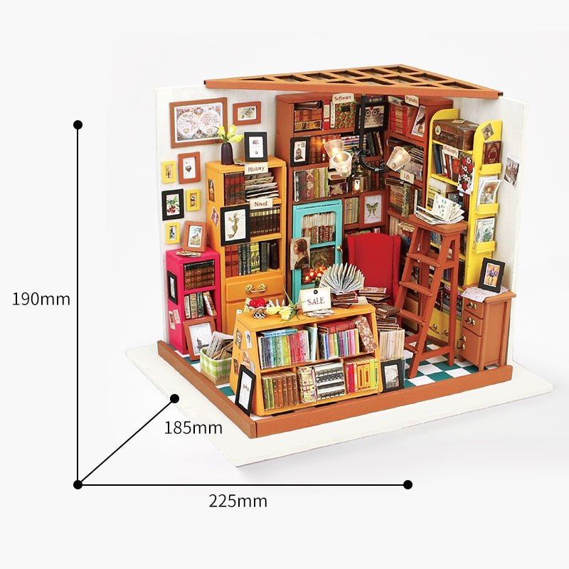 Rolife DIY House Sam's Study model kit DG102 dimensions