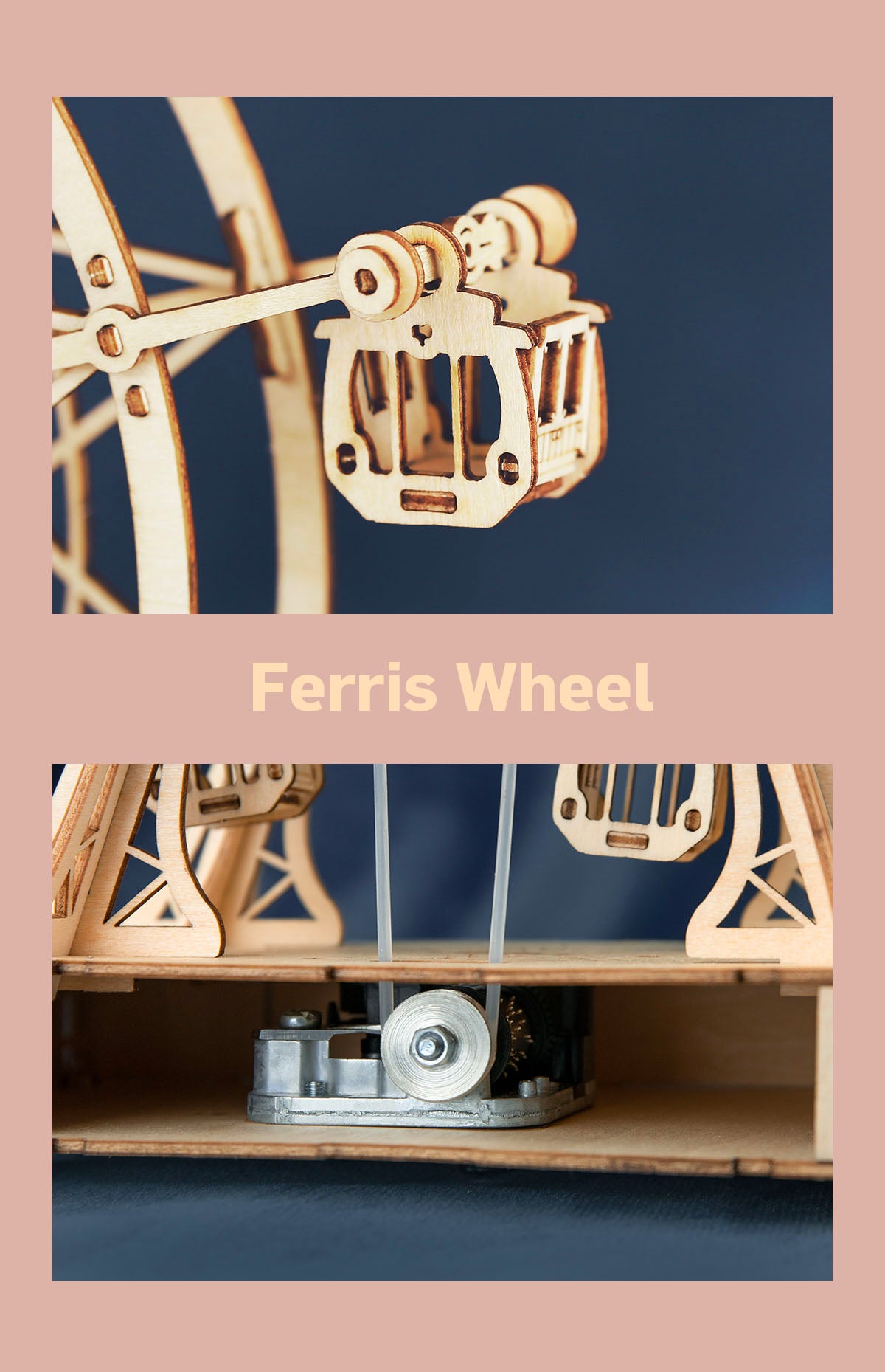 Rolife Ferris Wheel Music Box inside