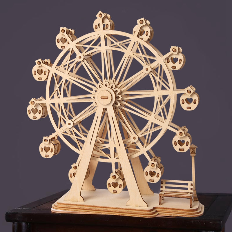 Rolife Ferris Wheel Wooden Model Kit TG401 built