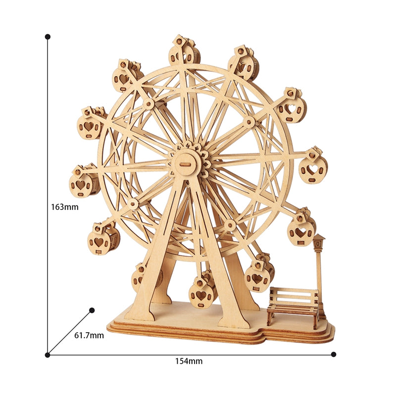Rolife Ferris Wheel Wooden Model Kit TG401 dimensions