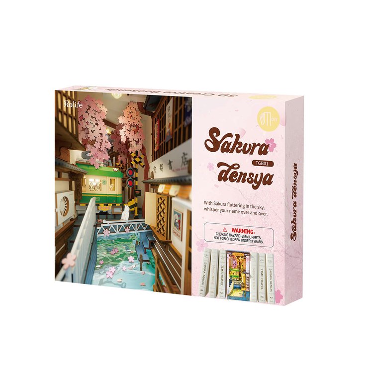 Rolife Sakura Densya DIY House Book Nook Model kit box