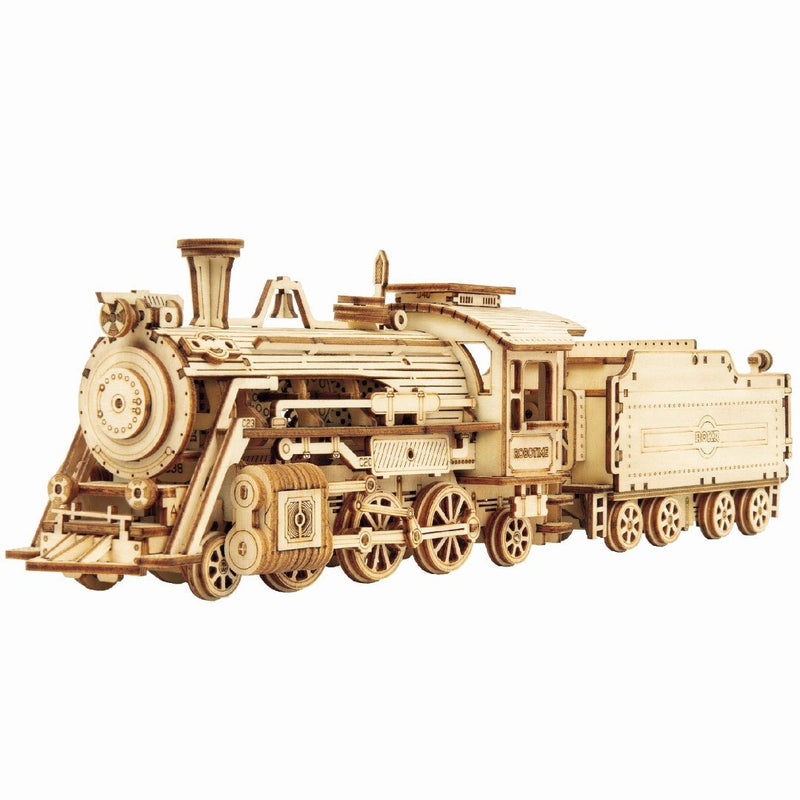 Rokr Prime Steam Express Train Wooden Model Kit MC501 Built