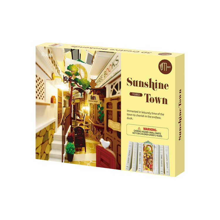 Rolife Sunshine Town DIY House Book Nook Model kit box
