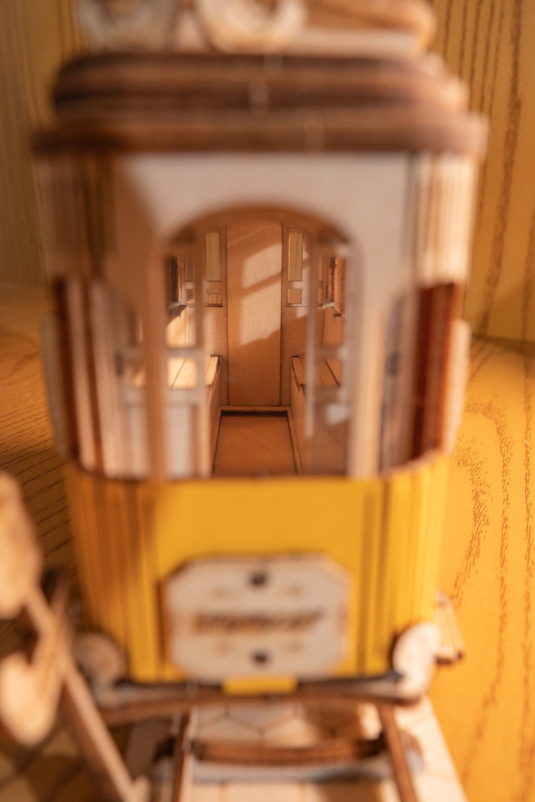 Rolife Tramcar Wooden puzzle model TG505 inside