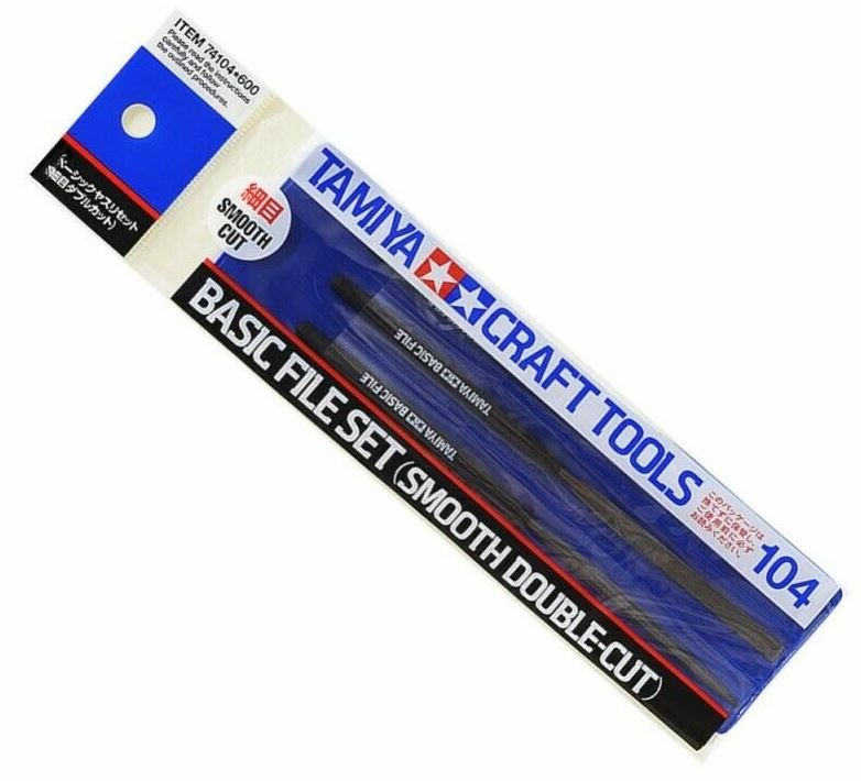 Tamiya Basic Flie Set smooth double cut flat, semi-circular and flat packaging