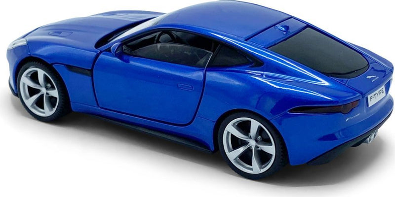 Tayumo Jaguar F-Type blue 1/32 scale diecast model Pull back and go lights and sound back