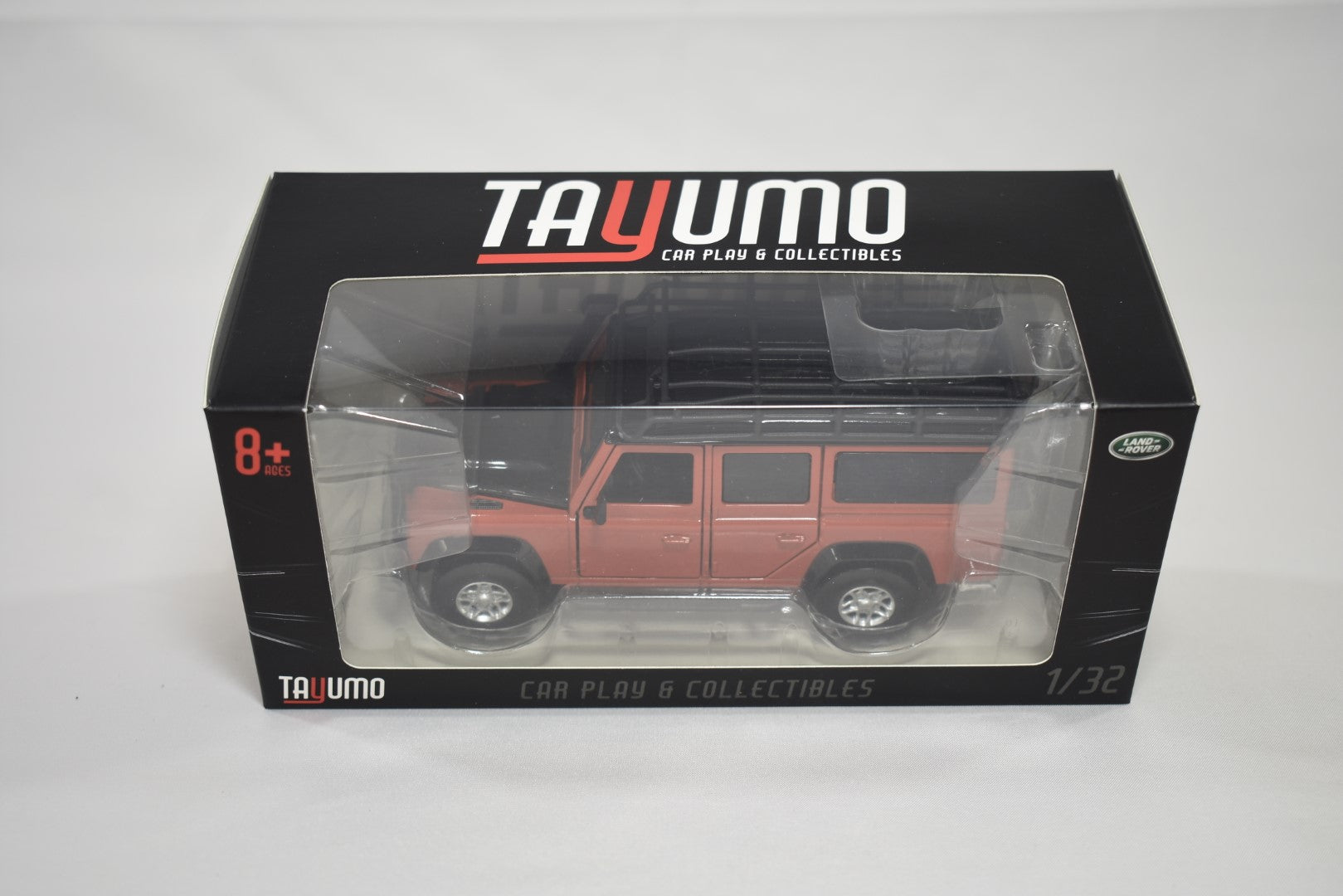 Tayumo Land Rover Defender 110 Orange 1/32 Scale diecast pull back and go